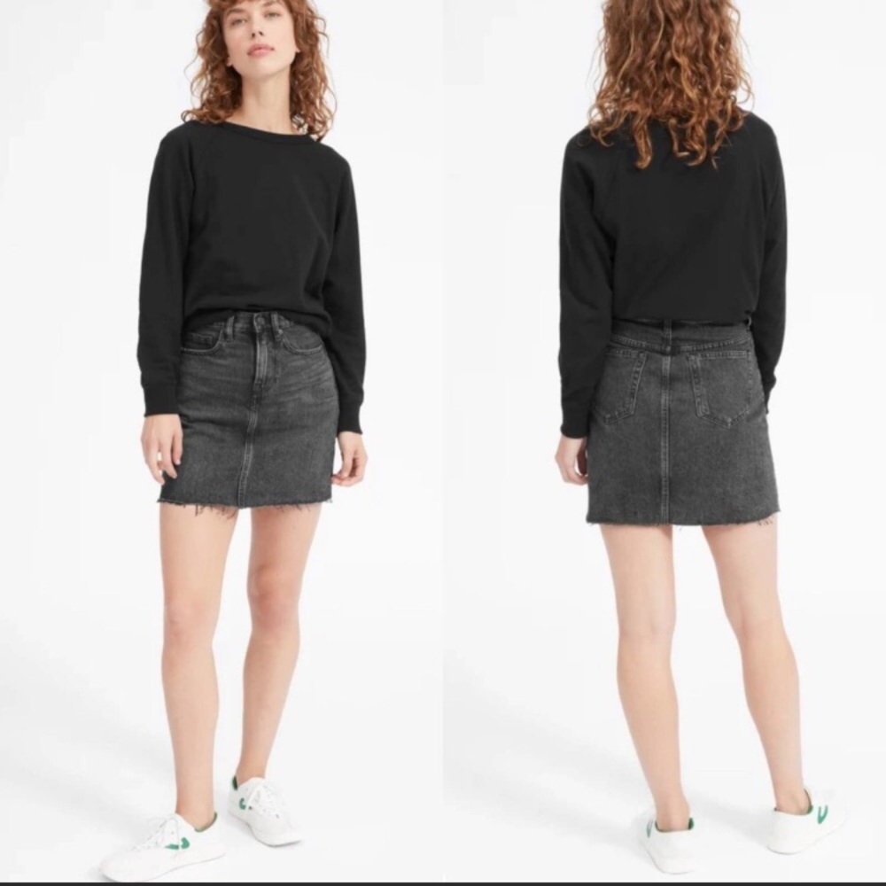 Everlane Gray/Black Denim Skirt